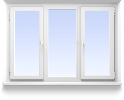 Dreiflügelige Fenster