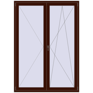 In den Warenkorb Balkontüren 1500x2100 mm KORSA ENERGY-SAVING (REHAU SYNEGO MD) BALKON DOOR BLACK_CHERRY beidseitig