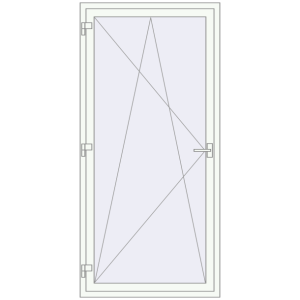 Balkontür aus Kunststoff 1000x2100 mm Einzelnes Blatt. Sicht von innen In den Warenkorb Balkon-Türen. 1000x2100 mm KORSA BASE (REHAU Euro-Design 60) BALKON DOOR