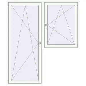 In den Warenkorb Balkontüren 1800x2100 mm BALCONY DOOR REHAU SYNEGO RAL 9016 Traffic white beidseitig
