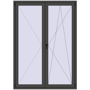 In den Warenkorb Balkontüren 1500x2100 mm KORSA ENERGY-SAVING (REHAU SYNEGO MD) BALKON DOOR BASALT_GREY beidseitig