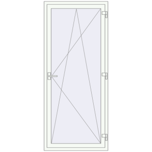 Balkontür aus Kunststoff 900x2100 mm Einzelnes Blatt. Sicht von innen In den Warenkorb Balkon-Türen. 900x2100 mm KORSA BASE (REHAU Euro-Design 60) BALKON DOOR