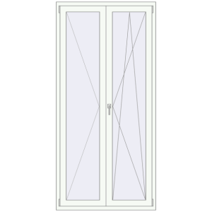 In den Warenkorb Balkontüren 1100x2300 mm KORSA OPTIMUM (REHAU Euro 70) BALKON DOOR RAL 9016 Traffic white beidseitig