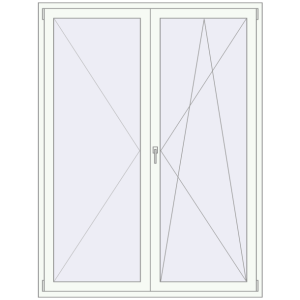 In den Warenkorb Balkontüren 1600x2100 mm KORSA ENERGY-SAVING (REHAU SYNEGO MD) BALKON DOOR RAL 9016 Traffic white beidseitig