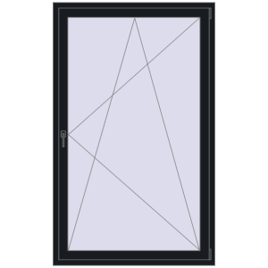 In den Warenkorb Balkontüren 1200x1950 mm KORSA BASE (REHAU Euro-Design 60) BALKON DOOR BLACK_COOL_110L-2 beidseitig