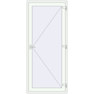 Kunststofftüren 1000x2300 mm Einzelnes Blatt. Sicht von innen In den Warenkorb Einfach und Doppelglasschwingtüren 1000x2300 mm INTERIOR door (Т94/60) opens to the outside