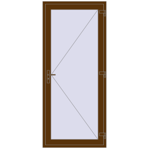 Kunststofftüren 1000x2300 mm Einzelnes Blatt. Sicht von innen In den Warenkorb Einfach und Doppelglasschwingtüren 1000x2300 mm INTERIOR door (Т94/60) opens to the outside WALNUT beidseitig