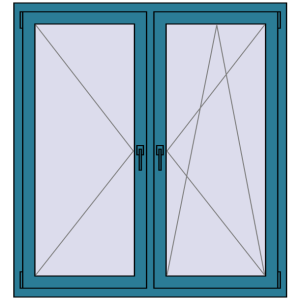 In den Warenkorb Kipp und Drehfenster 1300x1400 mm REHAU SYNEGO MD 80 BRILLIANT_BLUE beidseitig