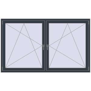 In den Warenkorb Kipp und Drehfenster 2000x1200 mm REHAU EURO70 ANTHRACITE_GREY_STRUKTURAL beidseitig