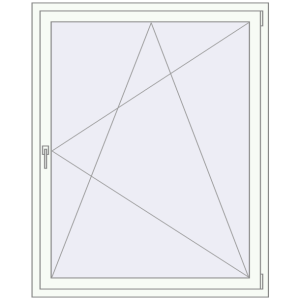 Kunststofffenster 1200x1500 mm Einzelnes Blatt. Sicht von innen In den Warenkorb Kipp und Drehfenster 1200x1500 mm REHAU BRILLANT RAL 9016 Traffic white beidseitig