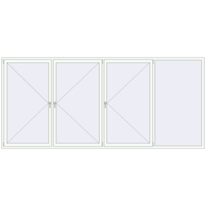 In den Warenkorb Kipp und Drehfenster 4000x1800 mm REHAU EURO70 RAL 9016 Traffic white beidseitig