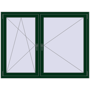 In den Warenkorb Kipp und Drehfenster 1600x1200 mm REHAU  BRILLANT MOSS_GREEN beidseitig