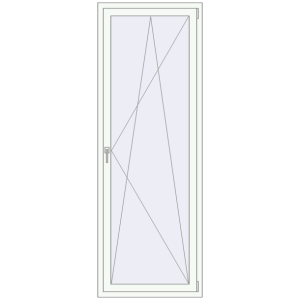 Kunststofffenster 800x2300 mm Einzelnes Blatt. Sicht von innen In den Warenkorb Kipp und Drehfenster 800x2300 mm REHAU EURO70 RAL 9016 Traffic white beidseitig