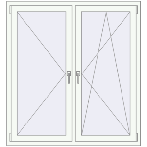 In den Warenkorb Kipp und Drehfenster 1300x1400 mm REHAU SYNEGO MD 80 RAL 9016 Traffic white beidseitig
