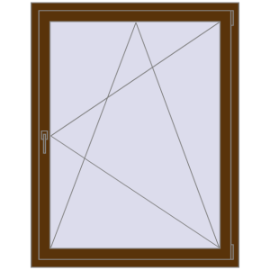 In den Warenkorb Kipp und Drehfenster 1100x1400 mm REHAU SYNEGO MD 80 WALNUT beidseitig