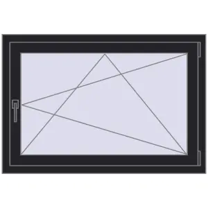 In den Warenkorb Kipp und Drehfenster 1100x750 mm REHAU  BRILLANT BLACK_ULTI-MATT beidseitig