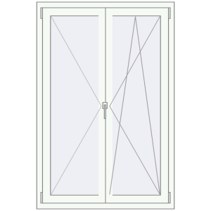 In den Warenkorb Kipp und Drehfenster 1000x1500 mm REHAU EURO70 RAL 9016 Traffic white beidseitig