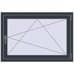 In den Warenkorb Kipp und Drehfenster 1100x750 mm REHAU  BRILLANT ANTHRACITE_GREY_STRUKTURAL beidseitig