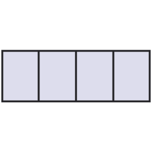 Kunststofffenster 4000x1400 mm Vierblättrig. Sicht von innen In den Warenkorb Kipp und Drehfenster 4000x1400 mm REHAU EURO70 BLACK_ULTI-MATT beidseitig