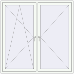 Kunststofffenster 1630x1630 mm Zweiblättrig. Sicht von innen In den Warenkorb Kipp und Drehfenster 1630x1630 mm REHAU BRILLANT RAL 9016 Traffic white beidseitig