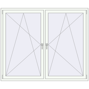 Kunststofffenster 1800x1500 mm Zweiblättrig. Sicht von innen In den Warenkorb Kipp und Drehfenster 1800x1500 mm REHAU SYNEGO MD 80 RAL 9016 Traffic white beidseitig
