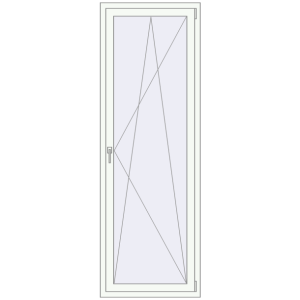 Kunststofffenster 800x2200 mm Einzelnes Blatt. Sicht von innen In den Warenkorb Kipp und Drehfenster 800x2200 mm REHAU SYNEGO MD 80 RAL 9016 Traffic white beidseitig