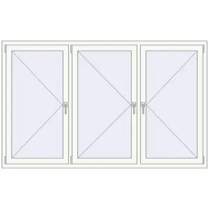 In den Warenkorb Kipp und Drehfenster 2100x1300 mm REHAU EURO70 RAL 9016 Traffic white beidseitig