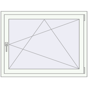 Kunststofffenster 1100x750 mm Einzelnes Blatt. Sicht von innen In den Warenkorb Kipp und Drehfenster 1100x750 mm REHAU BRILLANT RAL 9016 Traffic white beidseitig
