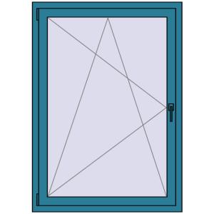 In den Warenkorb Kipp und Drehfenster 1000x1400 mm REHAU EURO70 BRILLIANT_BLUE beidseitig