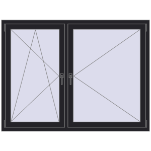 In den Warenkorb Kipp und Drehfenster 1600x1200 mm REHAU  BRILLANT BLACK_ULTI-MATT beidseitig
