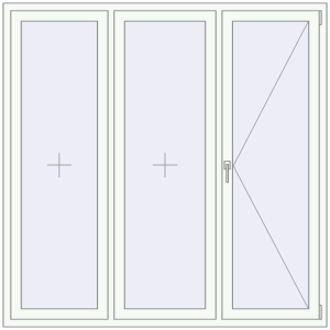 In den Warenkorb Kipp und Drehfenster 1800x1800 mm Aluprof MB86 (aluminum) RAL 9016 Traffic white beidseitig