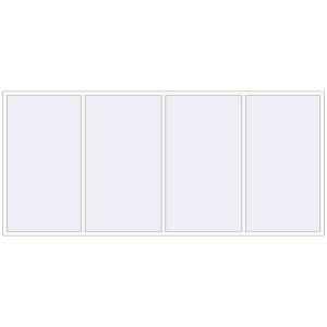 Kunststofffenster 4000x1800 mm Vierblättrig. Sicht von innen In den Warenkorb Kipp und Drehfenster 4000x1800 mm REHAU EURO70 RAL 9016 Traffic white beidseitig