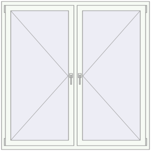 Kunststofffenster 1600x1600 mm Zweiblättrig. Sicht von innen In den Warenkorb Kipp und Drehfenster 1600x1600 mm REHAU BRILLANT RAL 9016 Traffic white beidseitig