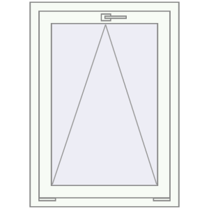 Kunststofffenster 700x960 mm Einzelnes Blatt. Sicht von innen In den Warenkorb Kipp und Drehfenster 700x960 mm REHAU OPTIMUM EURO-DESIGN 70 RAL 9016 Traffic white beidseitig