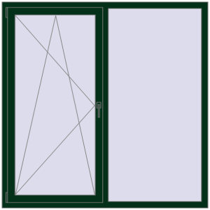 In den Warenkorb Kipp und Drehfenster 1600x1600 mm REHAU  BRILLANT MOSS_GREEN beidseitig