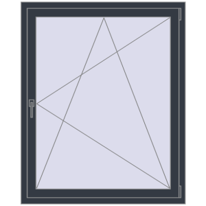 In den Warenkorb Kipp und Drehfenster 1100x1400 mm REHAU SYNEGO MD 80 ANTHRACITE_GREY_STRUKTURAL beidseitig