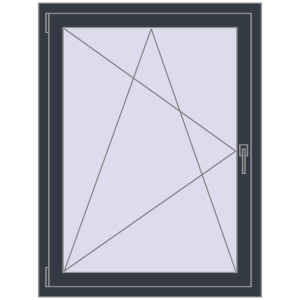 In den Warenkorb Kipp und Drehfenster 900x1200 mm REHAU EURO70 ANTHRACITE_GREY_STRUKTURAL beidseitig