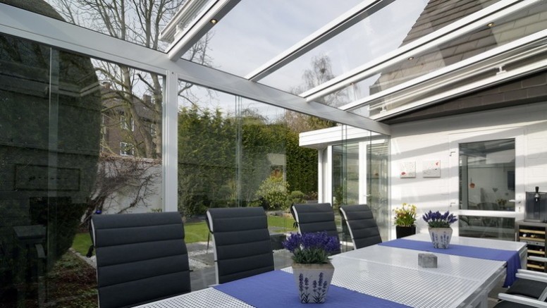 Verglasung der Terrasse