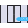 Preisgestaltung Terrassentüren 3300x2200 mm PATIO DOOR REHAU SYNEGO BLACK_ULTI-MATT beidseitig. Preis: 5.774,49 €