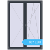 Preisgestaltung Balkontüren 1500x2100 mm KORSA ENERGY-SAVING (REHAU SYNEGO MD) BALKON DOOR ANTHRACITE_GREY_STRUKTURAL beidseitig. Preis: 986.85 EUR