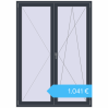 Preisgestaltung Balkontüren 1500x2100 mm BALCONY DOOR REHAU SYNEGO ANTHRACITE_GREY_STRUKTURAL beidseitig. Preis: 1.041,22 €