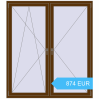 Preisgestaltung Kipp und Drehfenster 1600x1800 mm REHAU  BRILLANT WALNUT beidseitig. Preis: 874.37 EUR