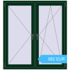 Preisgestaltung Kipp und Drehfenster 1300x1400 mm REHAU SYNEGO MD 80 MOSS_GREEN beidseitig. Preis: 582.09 EUR
