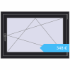 Preisgestaltung Kipp und Drehfenster 1100x750 mm REHAU BRILLANT DESIGN BLACK_ULTI-MATT beidseitig. Preis: 347,67 €