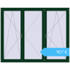Preisgestaltung Kipp und Drehfenster 2200x1750 mm REHAU OPTIMUM EURO-DESIGN 70 MOSS_GREEN beidseitig. Preis: 907,14 €