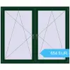 Preisgestaltung Kipp und Drehfenster 1750x1450 mm REHAU  BRILLANT MOSS_GREEN beidseitig. Preis: 653.55 EUR