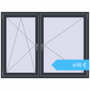 Preisgestaltung Kipp und Drehfenster 1600x1200 mm REHAU BRILLANT DESIGN ANTHRACITE_GREY_STRUKTURAL beidseitig. Preis: 698,22 €