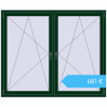 Preisgestaltung Kipp und Drehfenster 1750x1450 mm REHAU BRILLANT DESIGN MOSS_GREEN beidseitig. Preis: 680,91 €