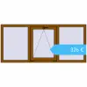 Preisgestaltung Kipp und Drehfenster 1800x800 mm REHAU EURO70 GOLDEN OAK beidseitig. Preis: 325,82 €