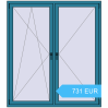 Preisgestaltung Kipp und Drehfenster 1600x1800 mm REHAU  BRILLANT BRILLIANT_BLUE beidseitig. Preis: 730.51 EUR